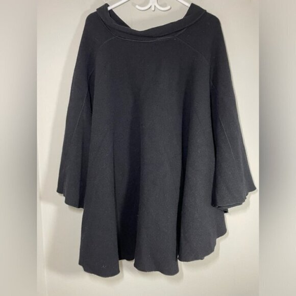 YVES SAINT LAURENT Made in Italy Black Poncho Cape size M - Picture 3 of 8